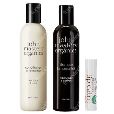John Masters Organics Włosy Normalne ZESTAW Lawenda i rozmaryn - szampon do włosów normalnych 236 ml + Cytrus i gorzka pomarańcza – odżywka do włosów normalnych 236 ml + Balsam 4g