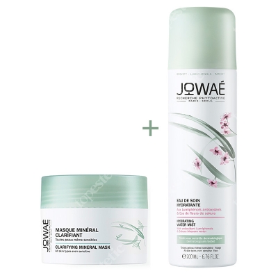Jowae Clarifying Mineral Mask + Hydrating Water Mist ZESTAW Rozjaśniająca maska mineralna 50 ml + Pielęgnująca mgiełka 200 ml
