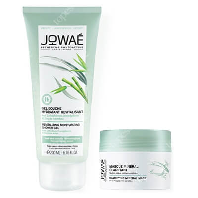 Jowae Clarifying Mineral Mask + Revitalizing Moisturizing Shower Gel ZESTAW Rozjaśniająca maska mineralna 50 ml + Żel pod prysznic z wodą bambusową 200 ml