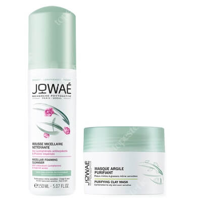 Jowae Clean Routine ZESTAW Oczyszczająca pianka micelarna 150 ml + Oczyszczająca maska z glinką 50 ml