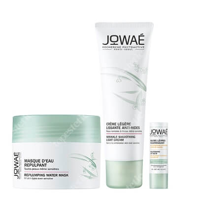 Jowae Favorite Set ZESTAW Lekki krem wygładzający zmarszczki 40 ml + Nawilżająca hydro-maska 50 ml + Odżywczy balsam do ust 4 g