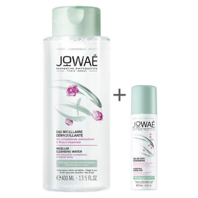 Jowae Micellar Cleansing Water + Hydrating Water Mist Travel Size ZESTAW Woda micelarna do demakijażu 400 ml + Woda nawilżająca w sprayu 50 ml