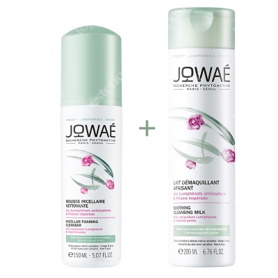 Jowae Micellar Foaming Cleanser + Soothing Cleansing Milk ZESTAW Oczyszczająca pianka 150 ml + Kojące mleczko micelarne 200 ml