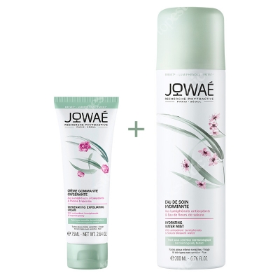 Jowae Oxygenating Exfoliating Cream + Hydrating Water Mist ZESTAW Złuszczający krem dotleniający 75 ml + Pielęgnująca mgiełka 200 ml