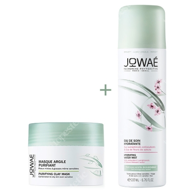 Jowae Purifying Clay Mask + Hydrating Water Mist ZESTAW Oczyszczająca maska z glinką 50 ml + Pielęgnująca mgiełka 200 ml
