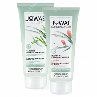 Jowae Revitalizing And Stimulating Shower Set ZESTAW Żel pod prysznic z wodą bambusową 200 ml + Żel pod prysznic z imbirem 200 ml