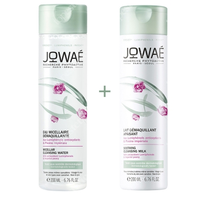 Jowae Soothing Cleansing Milk + Micellar Cleansing Water ZESTAW Kojące mleczko micelarne 200 ml + Woda micelarna 200 ml
