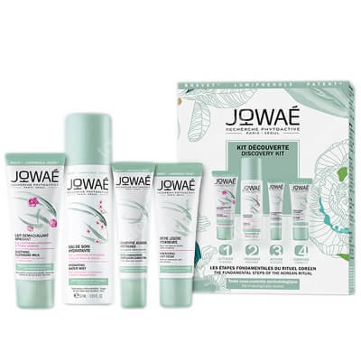 Jowae Starter Pack 4 Steps ZESTAW Mgiełka 50 ml + Mleczko micelarne 30 ml + Lekki krem nawilżający 15 ml + Koncenrat młodości 10 ml