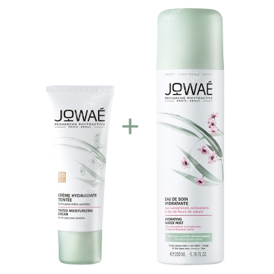 Jowae Tinted Moisturizing Cream + Hydrating Water Mist ZESTAW Krem BB nawilżający (kolor złoty) 30 ml + Pielęgnująca mgiełka 200 ml