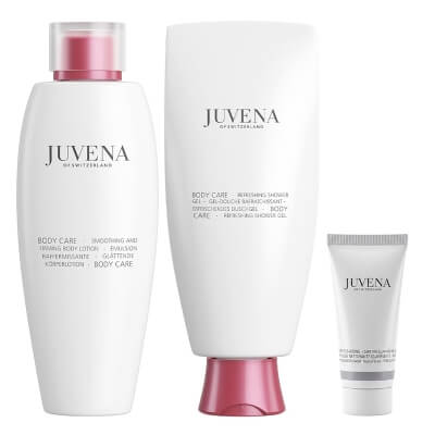Juvena Body Care ZESTAW Żel pod prysznic 200 ml + Wygładzający balsam do ciała 200 ml + Pianka oczyszczająca 30 ml
