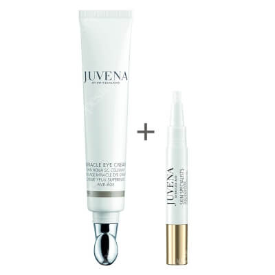 Juvena Miracle Eye Cream + Lip Filler Booster ZESTAW Krem przeciwstarzeniowy pod oczy 20 ml + Ujędrniający booster do ust 4,2 ml