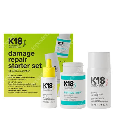K18 Demage Repair Set ZESTAW Maska 50 ml + Olejek regenerujący 10 ml + Szampon 53 ml