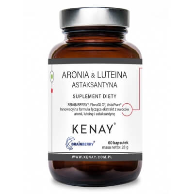 Kenay Aronia & Luteina Astaksantyna Ekstrakt z owoców aronii, luteina i astaksantyna 60 kapsułek