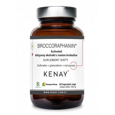Kenay BroccoRaphanin Activated Aktywny ekstrakt z nasion brokułów suplement diety 60 kapsułek