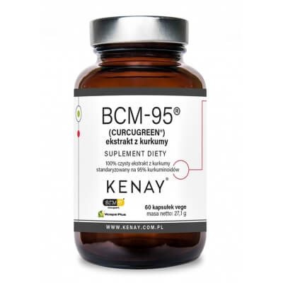 Kenay Kurkuma BCM-95 Curcugreen Czysty ekstrakt z kurkumy 60 kapsułek