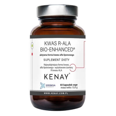 Kenay Kwas R-ALA Bio-Enhanced Aktywna forma kwasu liponowego 60 kapsułek