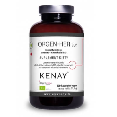 Kenay Orgen-Her EU® Organiczne multiwitaminy i minerały dla kobiet 120 kapsułek