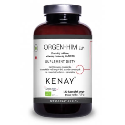 Kenay Orgen-Him EU® Organiczne multiwitaminy i minerały dla mężczyzn 120 kapsułek