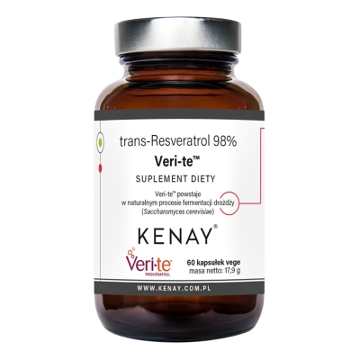 Kenay Trans-Resveratrol 98% Veri-te Suplement diety 60 kapsułek