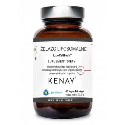Kenay Żelazo Liposomalne LipoCellTech™ Suplement diety 60 kapsułek