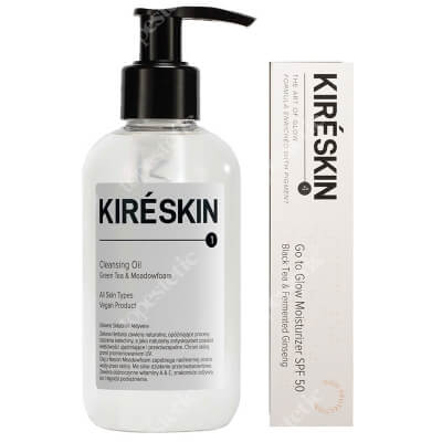 Kire Skin Cleansing Oil + Go To Glow Moisturizer SPF 50 ZESTAW Olejek oczyszczający 200 ml + Krem ochronny 50 ml