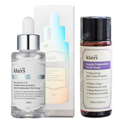 Klairs Facial Toner + Vitamin Drop Serum ZESTAW Tonik to twarzy 30 ml + Serum 35 ml