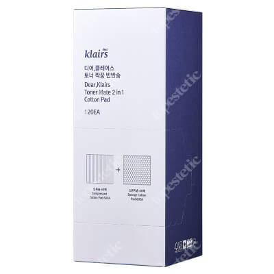 Klairs Toner Mate 2 in 1 Cotton Pad 120EA Dwustronne płatki kosmetyczne 120 szt.