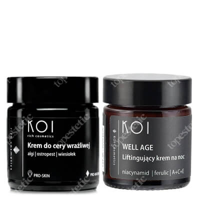 Koi Dzień i Noc ZESTAW Łagodzi, nawilża, działa przeciwzapalnie 30 ml + Niacynamid, ferulic, witaminy A+C+E 30ml