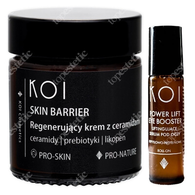 Koi Regenerujący Krem z Ceramidami + Liftingujące Serum pod Oczy ZESTAW Ceramidy, probiotyki, likopen 30 ml + Peptydy, proteiny 10 ml