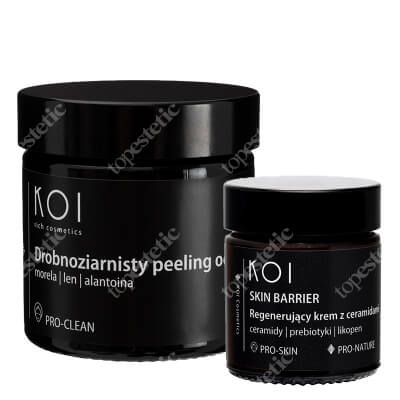 Koi Skin Barrier + Drobnoziarnisty Peeling ZESTAW Regenerujący krem z ceramidami 30 ml + Peeling 60 ml