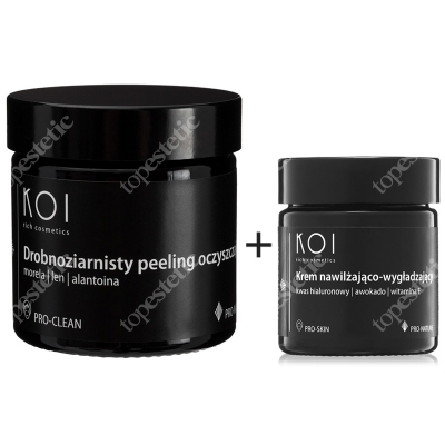 Koi Zestaw Idealny Prezent Dla Niej ZESTAW Krem nawilżająco - wygładzający 30 ml + Peeling drobnoziarnisty 60ml