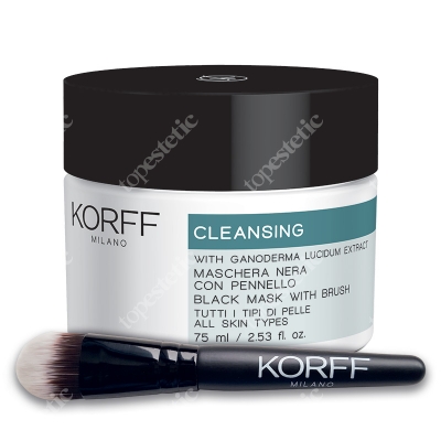 Korff Black Mask with Brush Czarna maseczka oczyszczająca z pędzelkiem 75 ml