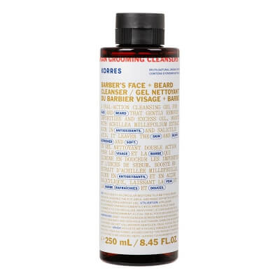 Korres Barbers Face + Beard Cleanser Żel do mycia twarzy dla mężczyzn 250 ml