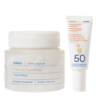 Korres Day Protect And Probiotic Mask ZESTAW Koloryzujący krem ochronny do twarzy 40 ml + Maska do twarzy 100 ml