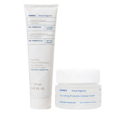 Korres Greek Yoghurt Set ZESTAW Krem intensywnie nawilżający 40 ml + Żel do mycia twarzy 150 ml