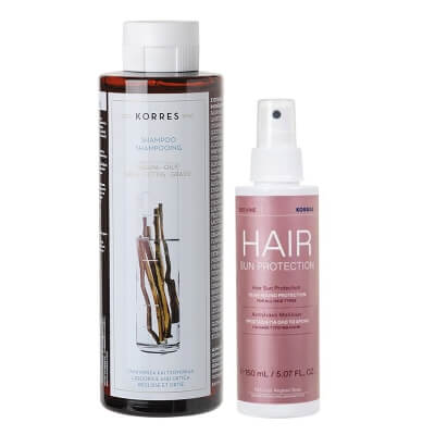Korres Hair Care ZESTAW Szampon 250 ml + Mgiełka ochronna do włosów 150 ml