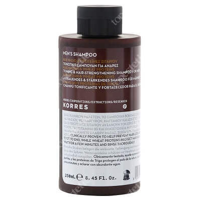 Korres Mens Shampoo Szampon wzmacniający do włosów z magnezem i proteinami pszenicy 250 ml