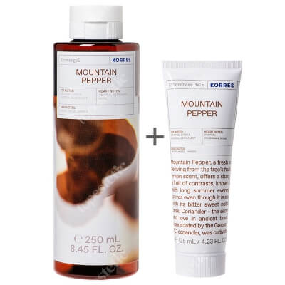 Korres Mountain Pepper Men Set ZESTAW Żel pod prysznic 250 ml + Balsam po goleniu 125 ml