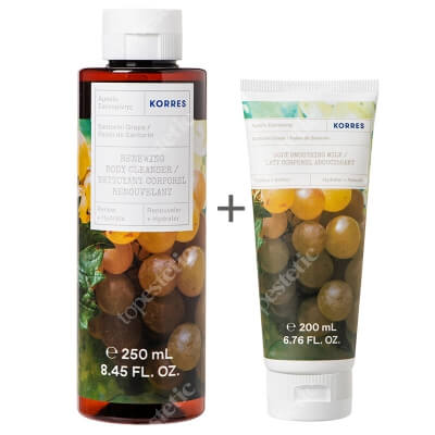 Korres Santorini Grape Body Set ZESTAW Żel do mycia ciała 250 ml + Mleczko nawilżające 200 ml