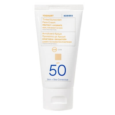 Korres Tinted Sunscreen Face Cream SPF 50 Koloryzujący krem ochronny do twarzy 50 ml