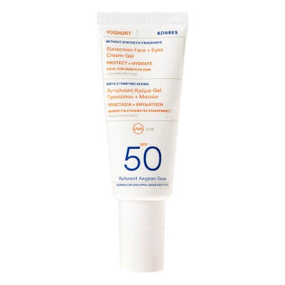 Korres Yoghurt Sunscreen Face And Eyes Cream Gel SPF 50 Krem - żel ochronny do twarzy i okolic oczu SPF 50 40 ml