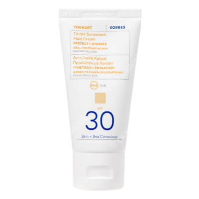 Korres Yoghurt Tinted Sunscreen Face Cream SPF 30 Koloryzujący krem ochronny do twarzy SPF 30 50 ml