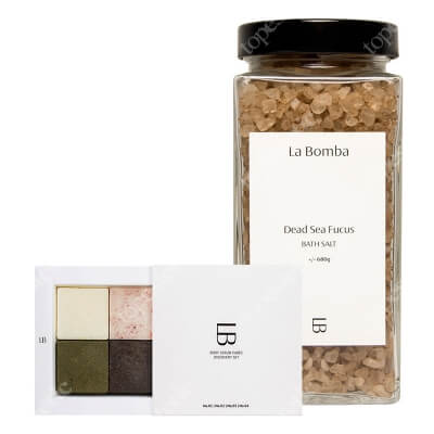 La Bomba Discovery Set + Dead Sea Fucus ZESTAW Kostki peelingujące 4x40 g + Sól do kąpieli 680 g