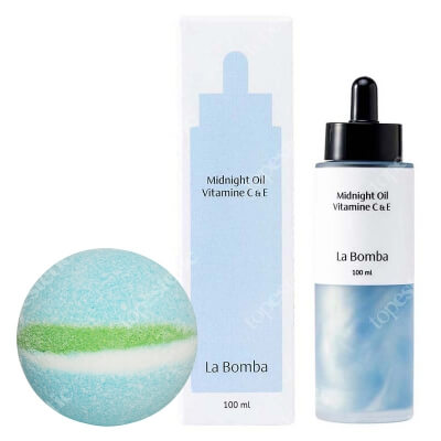 La Bomba Midnight Oil Vitamine C E + Minty ZESTAW Olejek do ciała o zapachu Neroli i Wanilii 100 ml + Kula o zapachu mięty 1 szt.