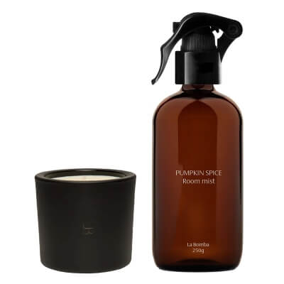 La Bomba Pumpkin Spice Candle + Pumpkin Spice Room Mist ZESTAW Świeca 230 g + Mgiełka do pomieszczeń 250 g