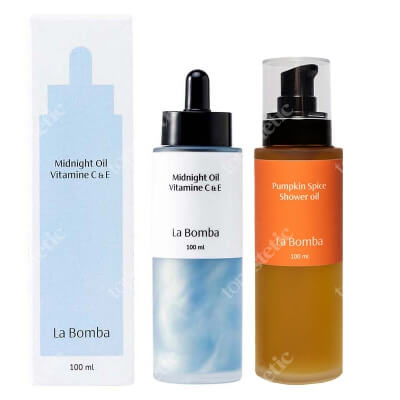 La Bomba Pumpkin Spice Shower Oil + Midnight Oil Vitamine C E ZESTAW Olejek pod prysznic 100 ml + Olejek do ciała 100 ml