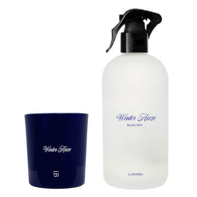 La Bomba Winter Haze Soy Candle + Winter Haze Room Mist ZESTAW Świeca 150 g + Mgiełka do pomieszczeń 250 g