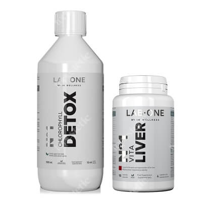 Lab One Kuracja Detox I Wsparcie Watroby ZESTAW Suplement diety 500 ml + Suplement diety 90 kaps.