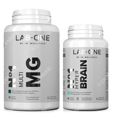Lab One N°1 Multi Mg + N°1 Hyper Brain ZESTAW Suplement diety 90 kaps + Suplement diety 60 kaps