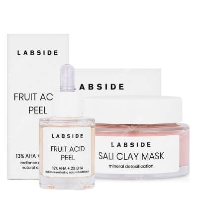 Labside Fruit Acid Peel + Sali Clay Mask ZESTAW Naturalny peeling do twarzy 30 ml + Maseczka detoksykująca 50 ml
